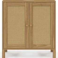 Meuble sous lavabo salle de bain effet naturel cannage