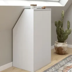 Meuble sous pente blanc avec rangement