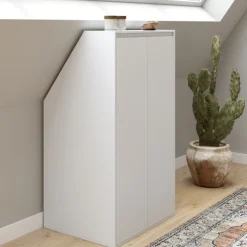 Meuble sous pente blanc avec rangement