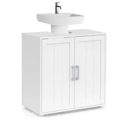 Meuble sous-lavabo en bois blanc