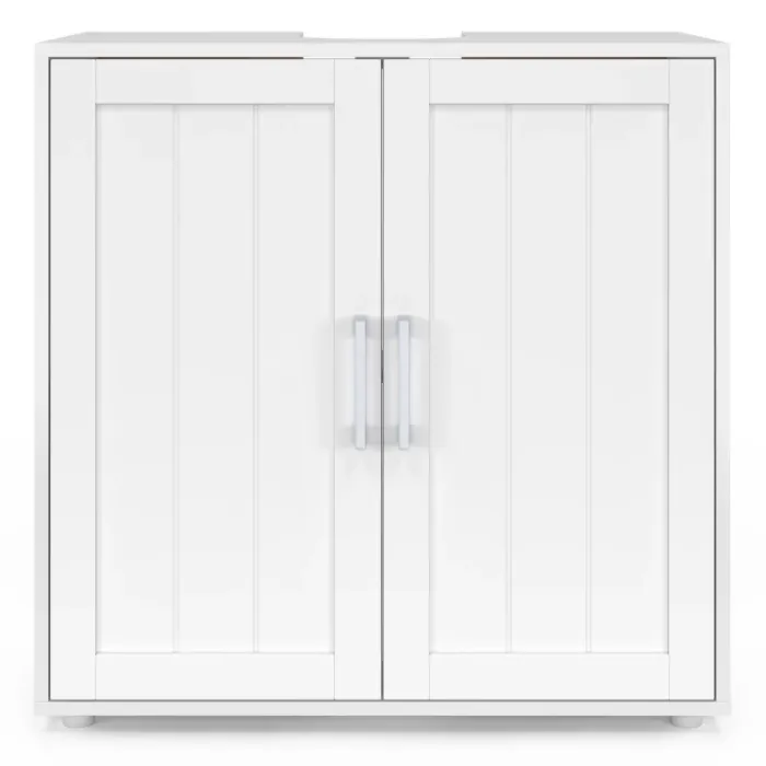 Meuble sous-lavabo en bois blanc