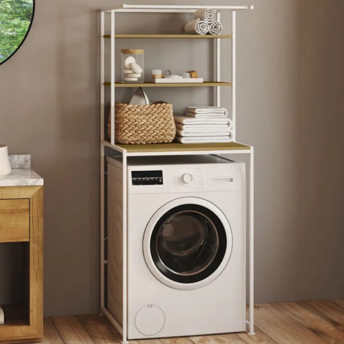 Meuble étagère blanc machine à laver