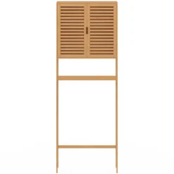 Meuble étagère dessus WC en bambou avec placard