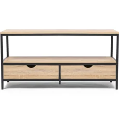 Meuble télé bois métal avec tiroirs