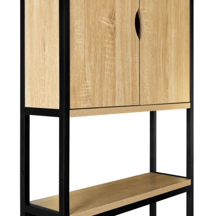 Meuble toilette industriel bois et métal