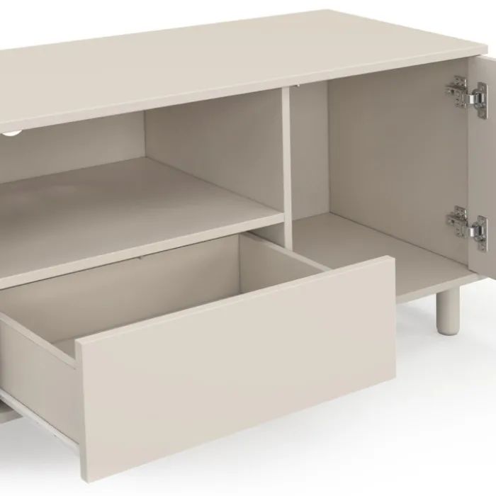 Meuble TV 140 cm 3 portes bois beige
