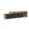 Meuble tv 180 cm bois placards noirs