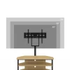 Meuble TV 100 cm d'angle design industriel avec étagères et support TV réglable de 32 à 70 pouces