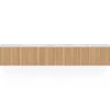 Meuble TV 180 cm suspendu plateau effet marbre lattes tasseau bois coloris chêne