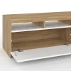 Meuble TV bois et placard blanc moderne