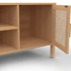 Meuble TV cannage 110 cm avec 2 portes