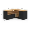 Meuble TV d'angle 90 x 90 cm façon hêtre et noir