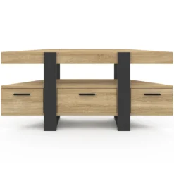 Meuble TV d'angle bois et noir