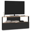 Meuble TV d'angle bois façon hêtre et noir 100 cm