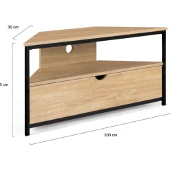 Meuble TV d'angle industriel