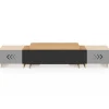 Meuble TV extensible 140-240 cm 2 portes bois et noir