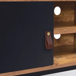 Meuble TV industriel bois métal 2 tiroirs avec placard