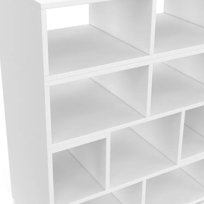 Meuble TV modulable 3 modules multifonction blanc et effet bois