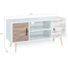 Meuble TV scandinave blanc 2 portes