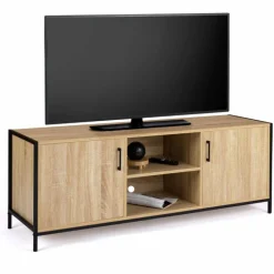 Meuble TV style industriel 2 portes 140 cm