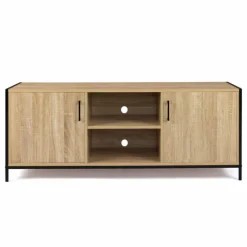 Meuble TV style industriel 2 portes 140 cm