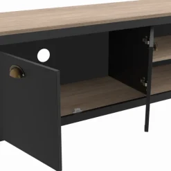 Meuble TV vintage bois et noir