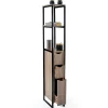 Meuble WC 3 portes DETROIT design industriel avec étagères