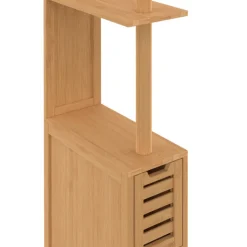 Meuble WC en bambou avec 2 portes et étagères