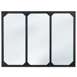 Miroir façon verrière noir 80 x 60 cm