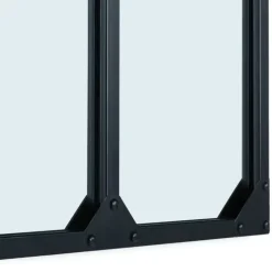 Miroir façon verrière noir 80 x 60 cm