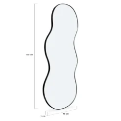 Miroir organique contour noir 45 x 100 cm