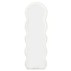 Miroir vague en tissu bouclette crème 150 x 50 cm