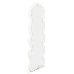 Miroir vague en tissu bouclette crème 150 x 50 cm