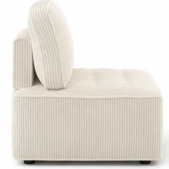 Module de canapé et fauteuil en velours côtelé beige