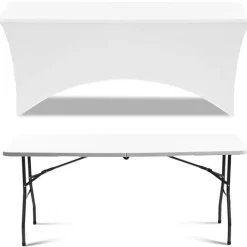 Nappe rectangulaire extensible blanche