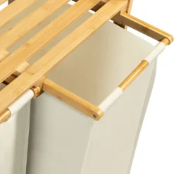 Panier à linge double écru