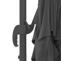 Parasol déporté inclinable rotatif 360 multi toile grand vent gris 3x4 M avec housse