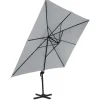 Parasol déporté 3x4 m rotatif 360 coloris gris clair