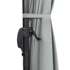 Parasol déporté 3x4 m rotatif 360 coloris gris clair