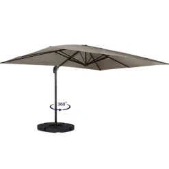 Parasol déporté 3x4 m rotatif 360 coloris taupe