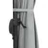 Parasol déporté 3x4 m rotatif 360 gris clair avec 4 dalles