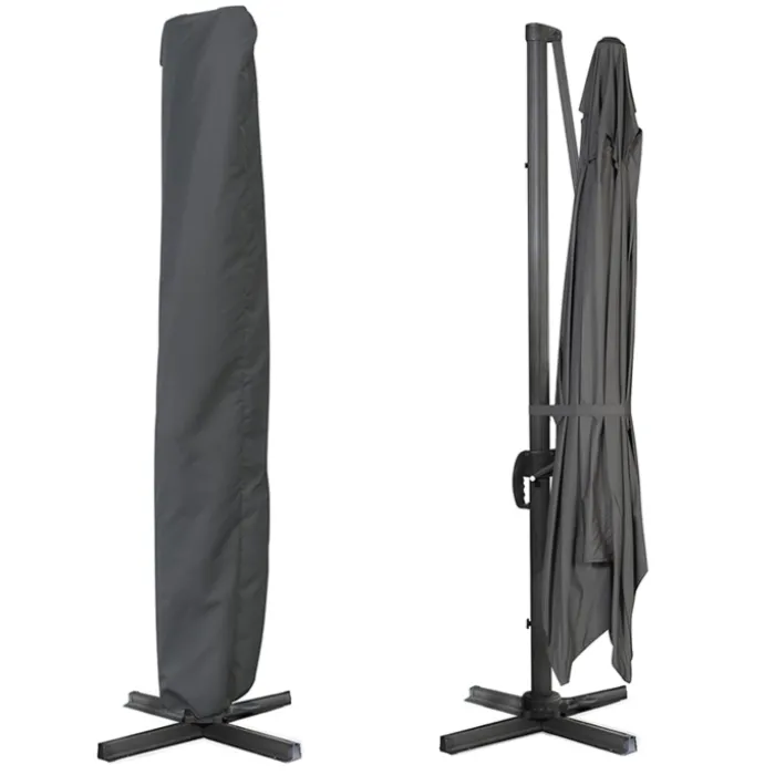 Parasol rectangulaire déporté 3x4 m gris