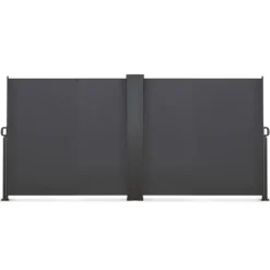 Paravent double rétractable 180 x 800 cm gris anthracite