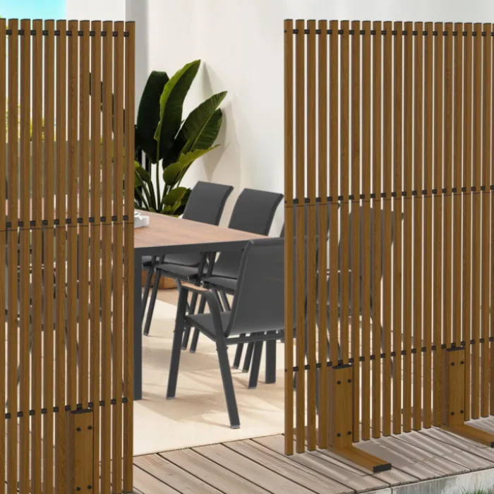 Paravent extérieur ajouré claustra décoratif extérieur 80 x 150 cm effet bois