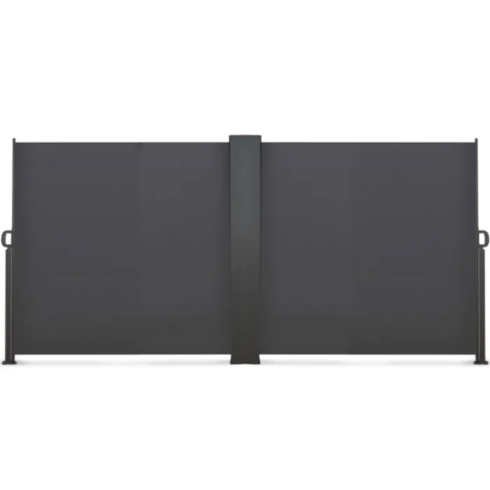 Paravent rétractable double gris anthracite