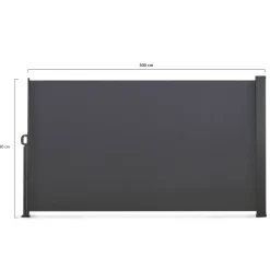 Paravent rétractable extérieur 180 x 500 cm gris anthracite