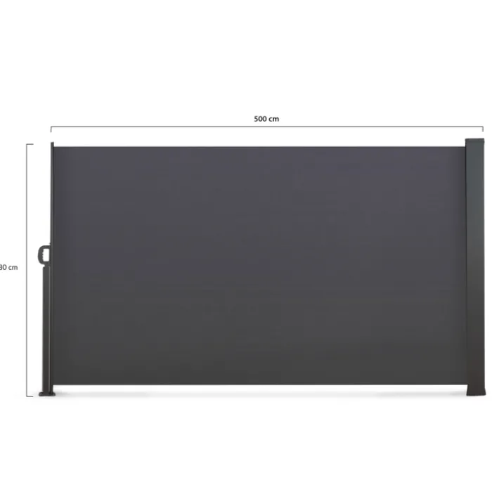 Paravent rétractable extérieur 180 x 500 cm gris anthracite