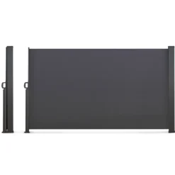 Paravent rétractable extérieur 180 x 500 cm gris anthracite
