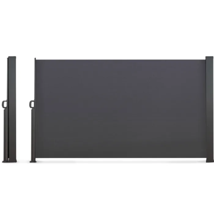 Paravent rétractable extérieur 180 x 500 cm gris anthracite