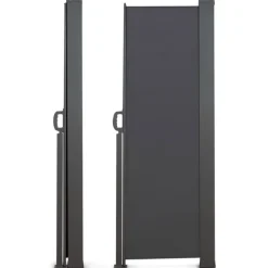 Paravent rétractable extérieur 180 x 500 cm gris anthracite